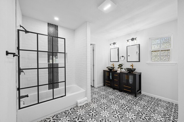 729 Kyle St, Angleton, TX 77515 - full bath with baseboards, tub / shower combination, and vanity