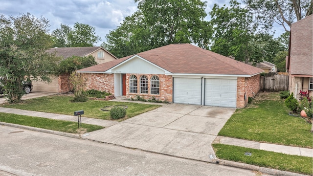 3247 Bolton Gardens Dr, Houston, TX 77066 - ranch-style house featuring a garage, driveway, and brick siding