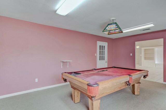 3920 Blackberry Ln, Port Arthur, TX 77642 - rec room with carpet flooring, pool table, and baseboards