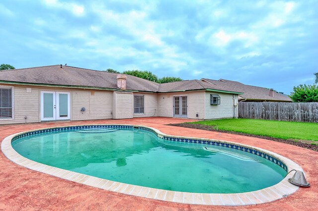 3920 Blackberry Ln, Port Arthur, TX 77642 - view of pool featuring french doors and a patio area