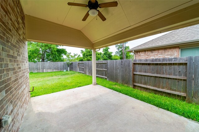 18423 Weeping Spring Dr, Cypress, TX 77429 - view of patio featuring a ceiling fan