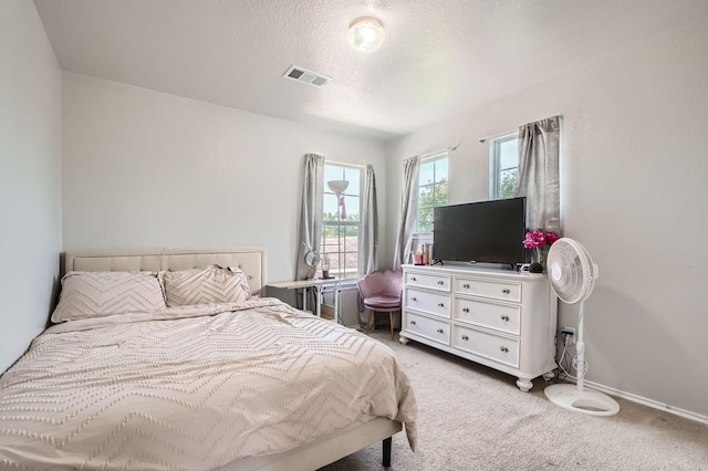 503 Savory Ln, Crosby, TX 77532 - bedroom featuring light colored carpet, a textured ceiling, and baseboards