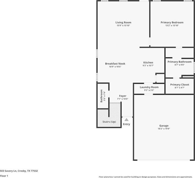 503 Savory Ln, Crosby, TX 77532 - floor plan / room layout
