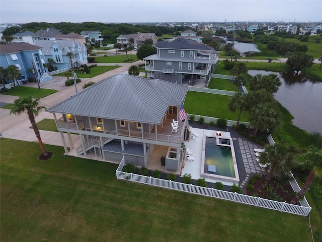 13830 Windlass Cir, Galveston, TX 77554 - aerial perspective of suburban area with a large body of water