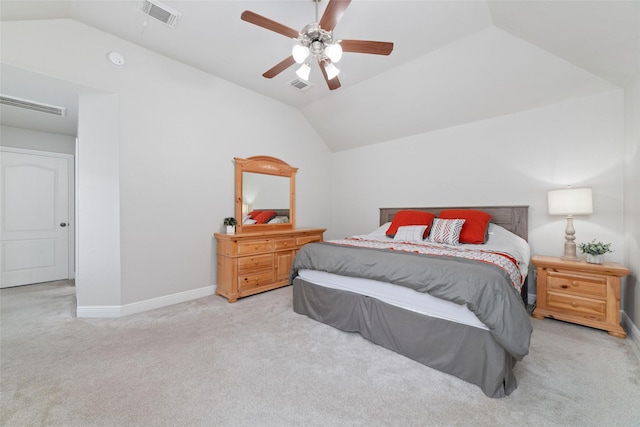 1706 Maddie Springs Ct, Spring, TX 77386 - bedroom with lofted ceiling, carpet floors, baseboards, and a ceiling fan