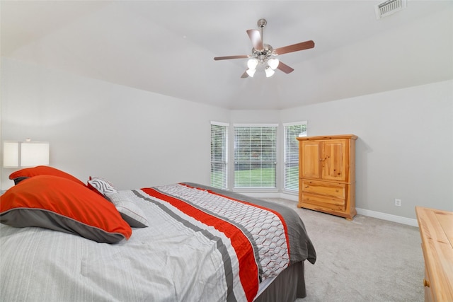 1706 Maddie Springs Ct, Spring, TX 77386 - bedroom with light colored carpet, baseboards, and ceiling fan
