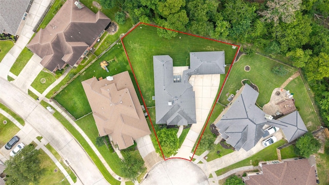 1706 Maddie Springs Ct, Spring, TX 77386 - aerial view of property and surrounding area featuring property boundaries highlighted