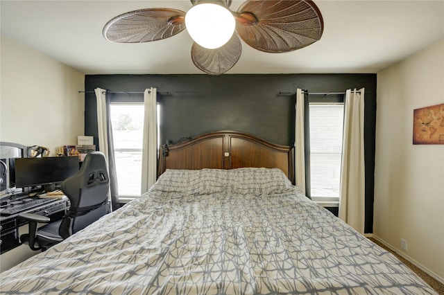 23610 Youpon Lake Ln, Spring, TX 77373 - bedroom with a ceiling fan and a desk