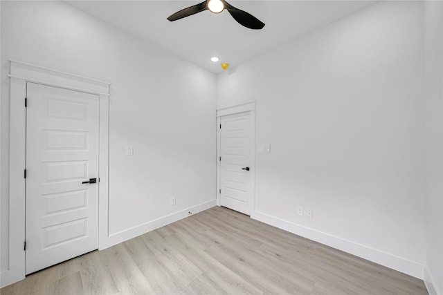4902 Higgins St B, Unit A, Houston, TX 77033 - unfurnished room with a ceiling fan, light wood finished floors, and baseboards
