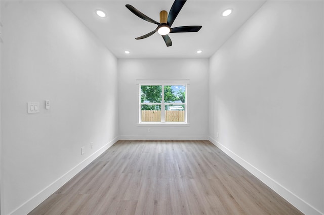 4902 Higgins St B, Unit A, Houston, TX 77033 - unfurnished room featuring wood finished floors, ceiling fan, baseboards, and recessed lighting