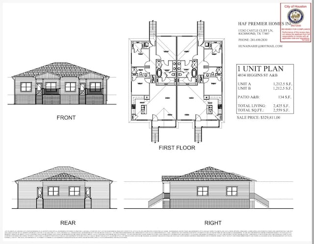 4902 Higgins St B, Unit A, Houston, TX 77033 - home floor plan