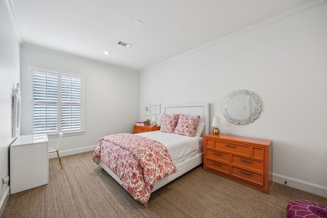 3202 Mid Ln, Houston, TX 77027 - bedroom with ornamental molding, carpet flooring, baseboards, and recessed lighting
