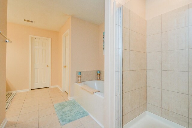 3434 Zephyr Glen Way, Houston, TX 77084 - bathroom featuring tile patterned floors, a bath, a stall shower, and baseboards