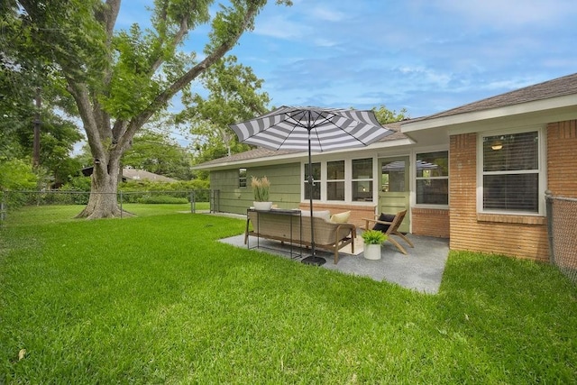 4502 Lido Ln, Houston, TX 77092 - view of yard featuring a patio area and an outdoor living space