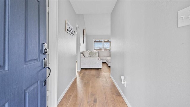 281 Fishermans Bend Dr, Point Blank, TX 77364 - entryway with light wood-type flooring and baseboards