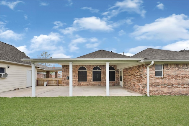 11108 Dawson Rd, Pearland, TX 77584 - rear view of house featuring brick siding, a patio, and roof with shingles