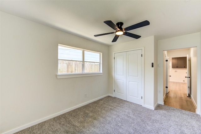 4914 Pershing St, Houston, TX 77033 - unfurnished bedroom with carpet, a closet, baseboards, and ceiling fan