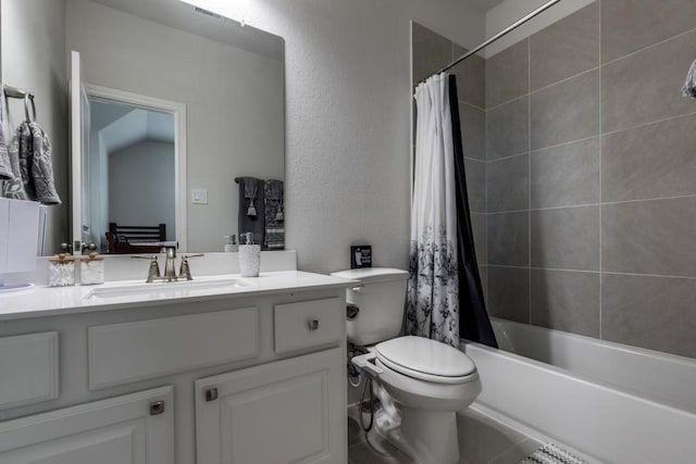 14303 Paseo Marbella Dr, Cypress, TX 77433 - full bath featuring vanity, toilet, and shower / bath combo with shower curtain
