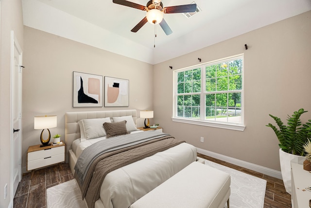 42 Brookefield Cir, Magnolia, TX 77355 - bedroom with wood finish floors, baseboards, and a ceiling fan