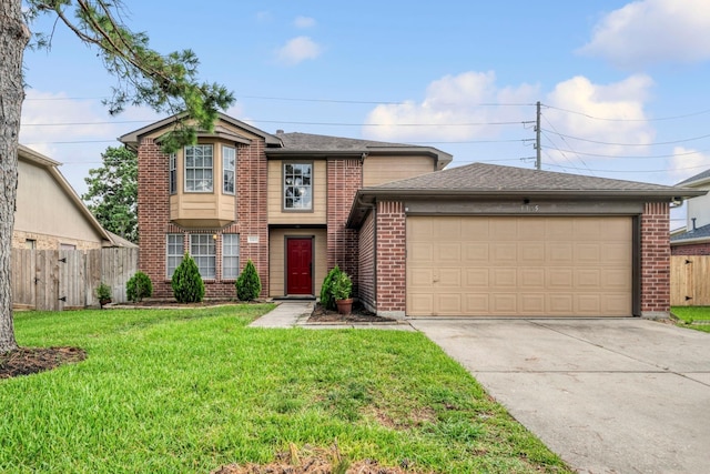 3315 Keygate Dr, Spring, TX 77388 - view of front of home with brick siding, concrete driveway, an attached garage, and roof with shingles