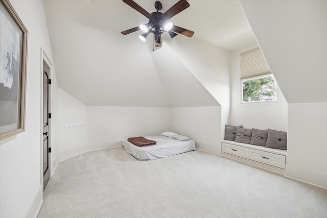 1249 Gardenia Dr, Houston, TX 77018 - bedroom featuring lofted ceiling, carpet flooring, and ceiling fan