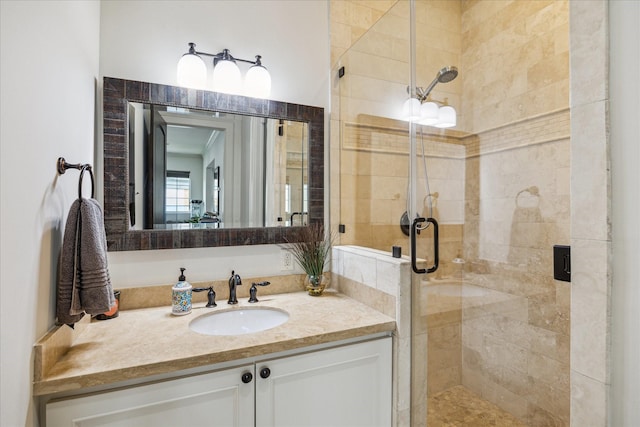 1249 Gardenia Dr, Houston, TX 77018 - full bathroom featuring a stall shower and vanity