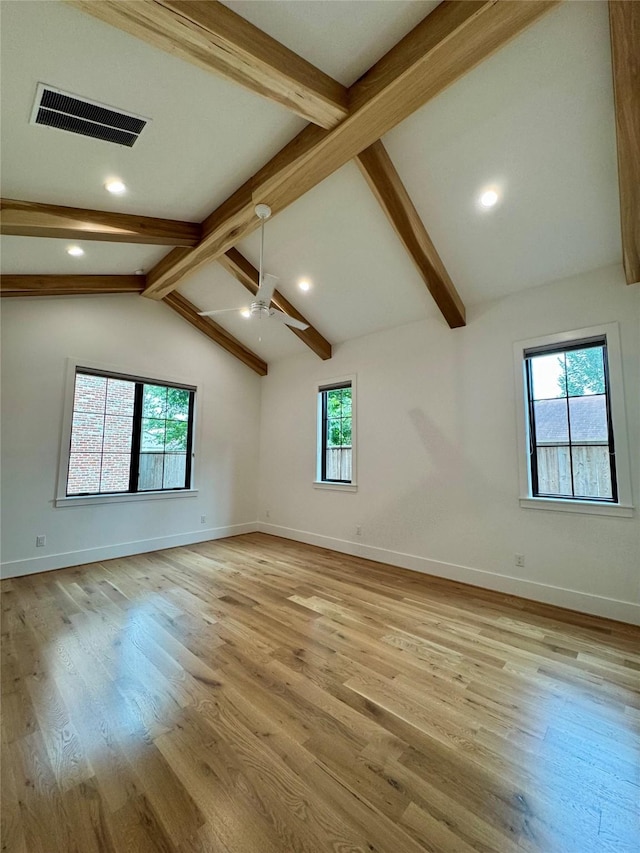 1701 Bayram Dr, Houston, TX 77055 - empty room featuring ceiling fan, baseboards, light wood finished floors, and recessed lighting