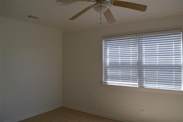 13907 Nitida St, Houston, TX 77045 - unfurnished room with a ceiling fan, baseboards, crown molding, and healthy amount of natural light
