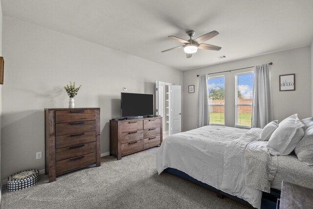 2525 Galley Ridge Dr, La Marque, TX 77568 - bedroom with carpet, a ceiling fan, and baseboards