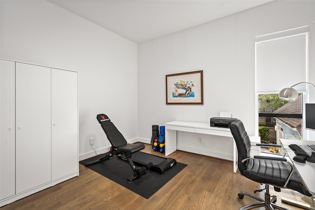 509 W Drew St, Houston, TX 77006 - home office featuring wood finished floors and baseboards
