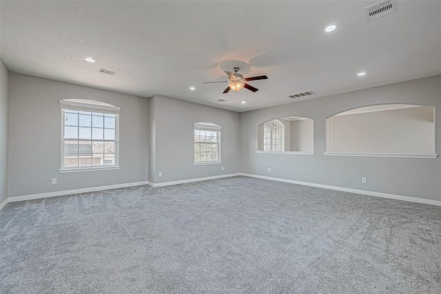 30806 Academy Trace Dr, Spring, TX 77386 - carpeted empty room with a ceiling fan, baseboards, and recessed lighting