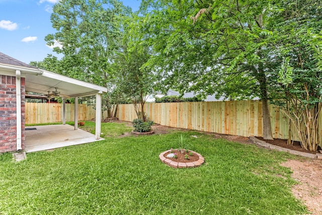 3031 W Cedar Sun Trl, Katy, TX 77449 - view of yard with a patio area and ceiling fan