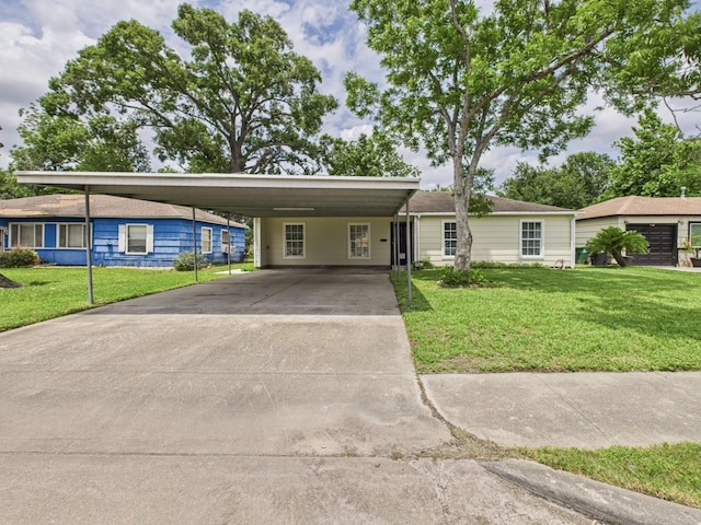4927 Ward St, Houston, TX 77021 - single story home featuring driveway, a front lawn, and an attached carport