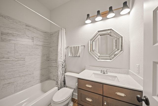 19002 Valentine Padlock Cir, Tomball, TX 77377 - bathroom featuring vanity, shower / tub combo, and toilet