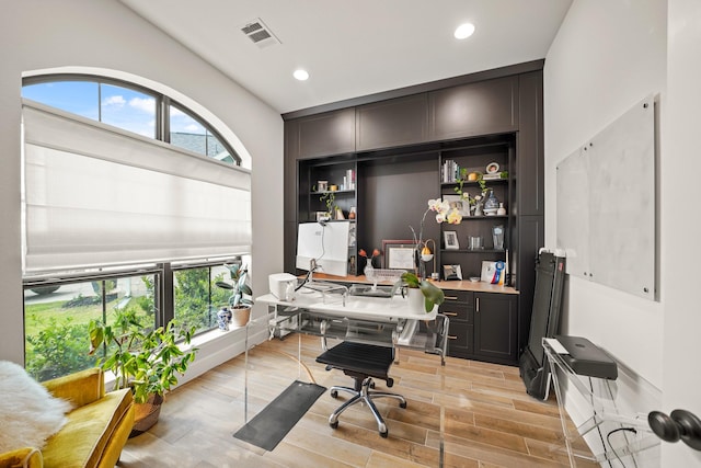 19002 Valentine Padlock Cir, Tomball, TX 77377 - office with recessed lighting and light wood-type flooring