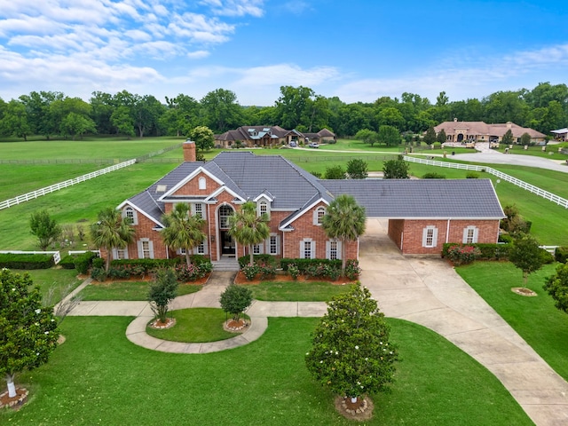 3818 Foolish Pleasure Ct, Richmond, TX 77406 - view of front of property with concrete driveway, a front yard, and brick siding