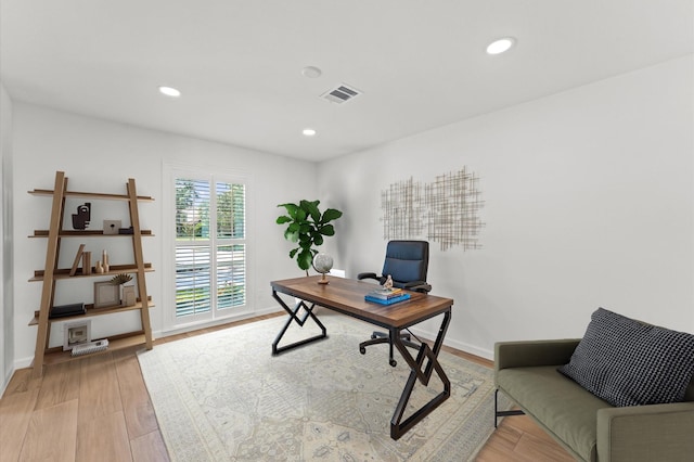 322 N Wilcrest Dr, Houston, TX 77079 - office space with light wood-style floors, baseboards, and recessed lighting