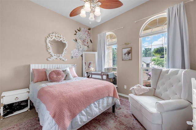 312 Fox Xing, Burnet, TX 78611 - bedroom featuring carpet, ceiling fan, and baseboards