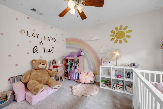 312 Fox Xing, Burnet, TX 78611 - recreation room with carpet and a ceiling fan