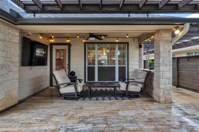 312 Fox Xing, Burnet, TX 78611 - view of patio / terrace with a ceiling fan
