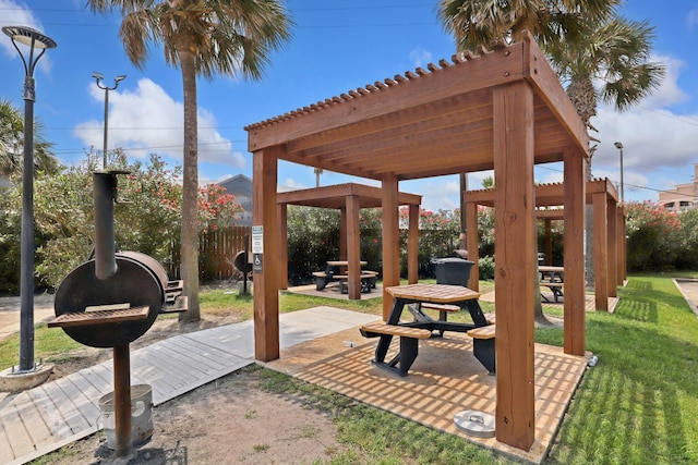 6102 Seawall Blvd Unit 260, Galveston, TX 77551 - view of patio / terrace featuring a gazebo