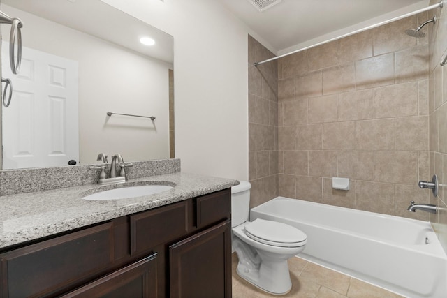 9131 Durango Point Ln, Houston, TX 77070 - full bathroom with toilet, vanity, bathtub / shower combination, and tile patterned flooring