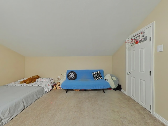 40 Dartmoor Ct, Coldspring, TX 77331 - bedroom featuring light carpet and lofted ceiling