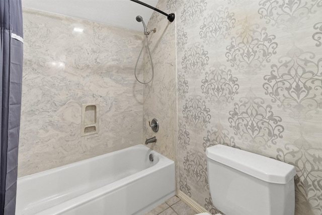 3602 Blue Lake Dr, Spring, TX 77388 - full bath with  shower combination, toilet, and tile patterned floors