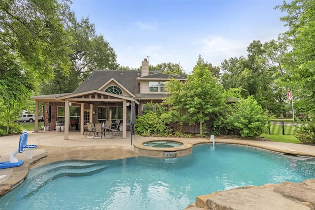 3602 Blue Lake Dr, Spring, TX 77388 - view of swimming pool featuring a patio area and a pool with connected hot tub