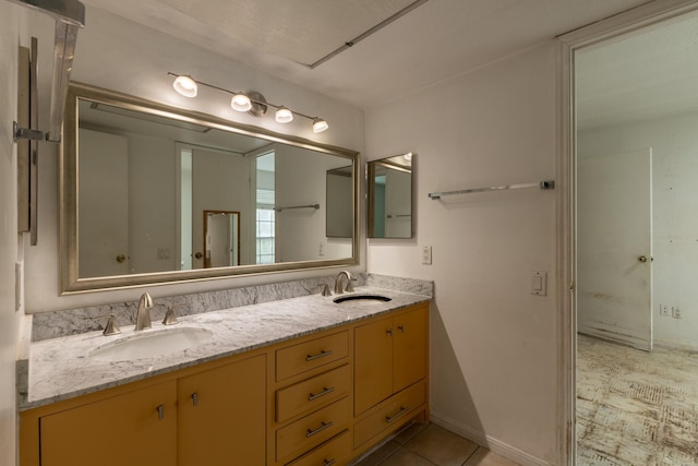 1860 White Oak Dr Unit 333, Houston, TX 77009 - bathroom with double vanity and tile patterned flooring