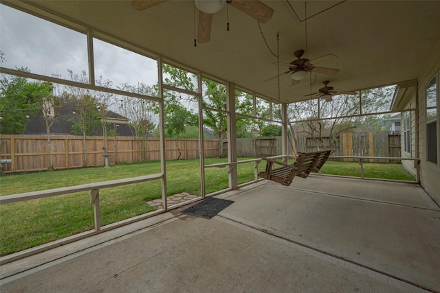 16715 Red Falls Cir, Houston, TX 77095 - unfurnished sunroom with ceiling fan