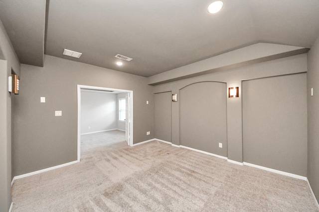 30702 Barred Owl Way, Brookshire, TX 77423 - carpeted spare room featuring baseboards, recessed lighting, and lofted ceiling