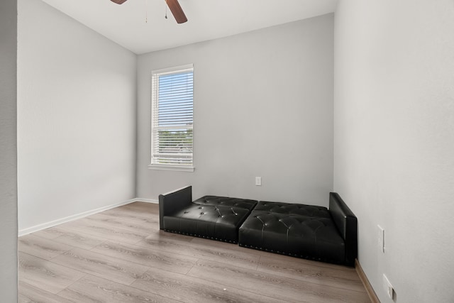8534 Woodlyn Rd, Houston, TX 77028 - living area featuring a ceiling fan and wood finished floors