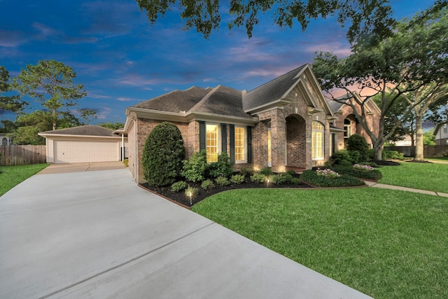 22127 Glen Arden Ln, Katy, TX 77450 - view of front of property featuring a detached garage and brick siding